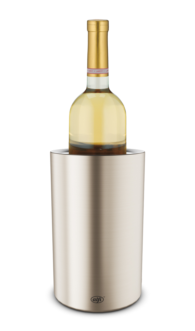 Flaschenkühler VINO aus doppelwandigem Edelstahl; champagne mat; frei von BPA für gesunden Genuss