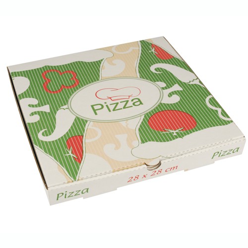 100 Pizzakartons, Cellulose "pure" eckig 28 cm x 28 cm x 3 cm von PAPSTAR