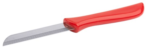 Küchenmesser, glatt aus Edelstahl 18/0, mit rotem handlichen Kunststoffgriff (1 cm stark) Klingenlänge: 7 cm, Klingenlänge: 2¾ Zoll,