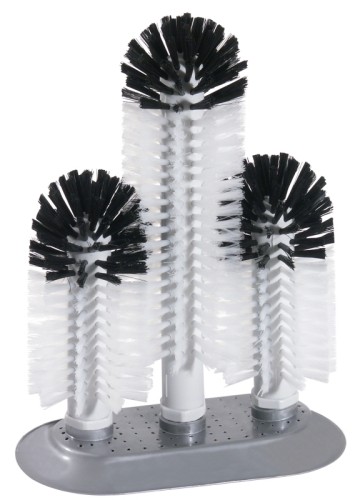 Gläserbürsten schwarze und weiße Borsten aus Nylon, auf großer Saugplatte, dadurch besonders hohe Standfestigkeit  Durchmesser