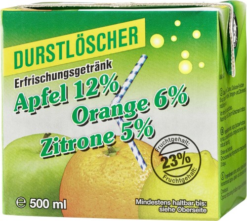 Durstlöscher Erfrischungsgetränk Apfel-Orange- Zitrone 0,5L Tetrapack