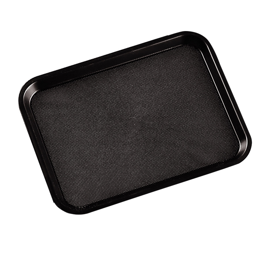 ARAVEN Fast Food-Tablett 350x270mm aus Polypropylen zum Servieren von Speisen, schwarz