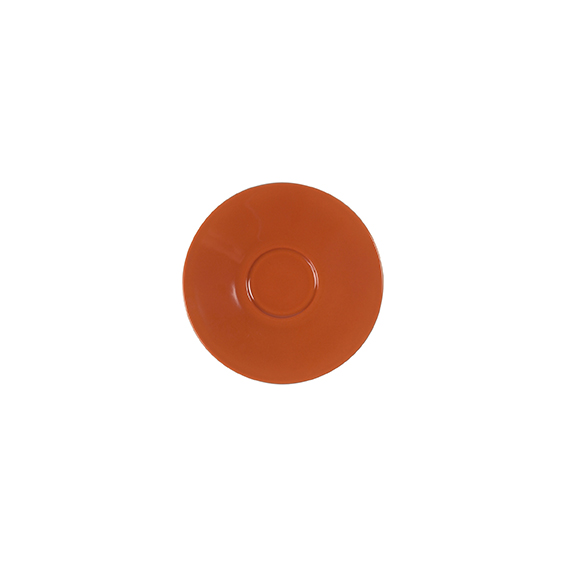 Untertasse 12 cm - Form: Table Selection - Dekor, 66276 orange-braun - aus Porzellan. Hersteller:, Eschenbach. "Made in Germany".
