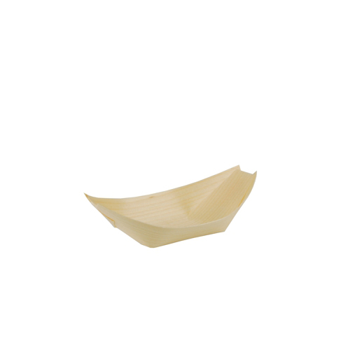 50 Fingerfood - Schalen, Holz "pure" 14 cm x 8,2 cm "Schiffchen" von PAPSTAR