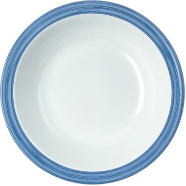 WACA Suppenteller BISTRO in weiß-blau, aus Melamin. Durchmesser: 20,5 cm. Kapazität: 0,6 l.