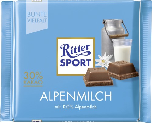 Ritter Sport Alpenmilch Schokolade 30% Kakao 100G
