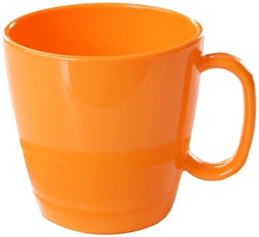 WACA Tasse BISTRO / COLORA in orange, aus faserverstärktem PBT. Inhalt: 0,23 l. Höhe: 79 mm, Durchmesser: 81 mm.