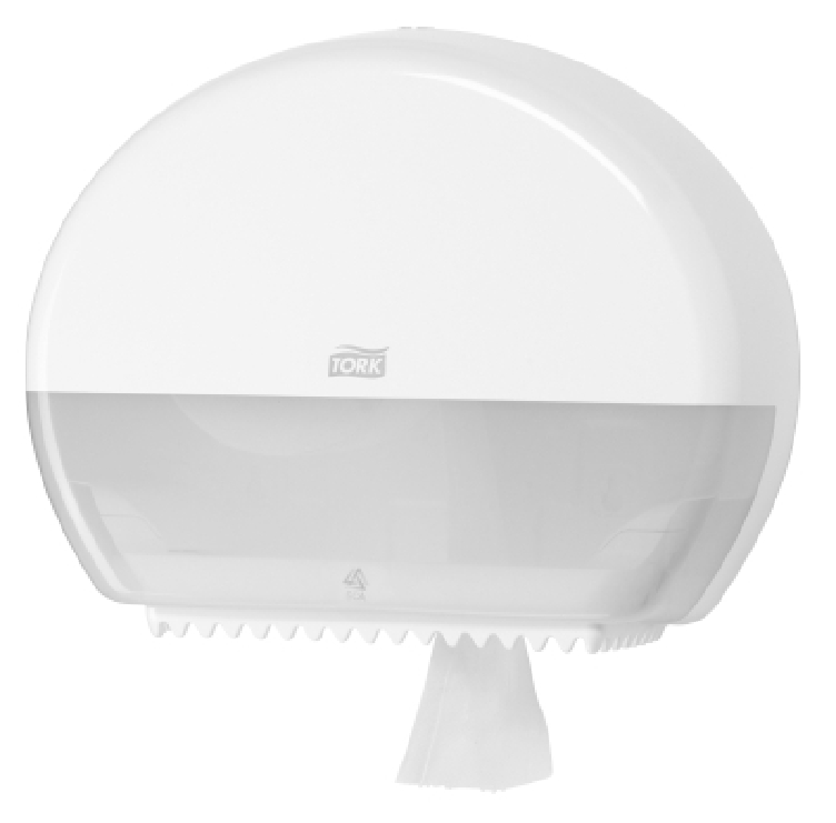 Tork Elevation T2 Minijumbo-Toilettenpapierspender für Mini-Jumbo-Rollen, Kunststoff, Farbe: weiß