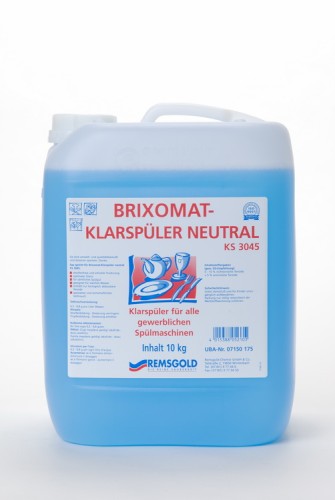Brixomat-Klarspüler neutral KS 3045 10kg Für gewerbliche Spülmaschinen, geeignet für Metall, Porzellan und Glas!, neutral