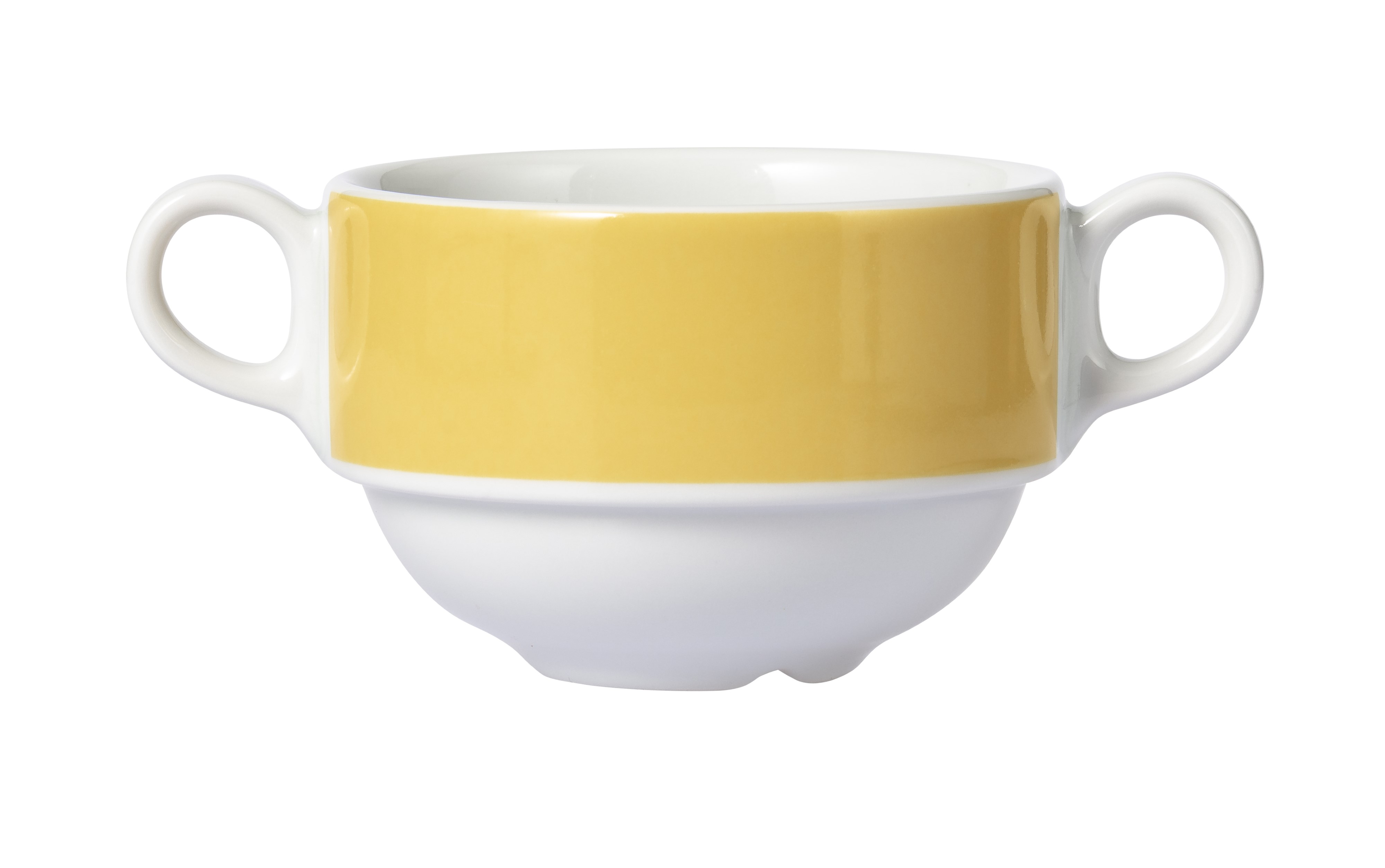 MERIDIAN Suppen-Obertasse, 0,32 ltr., gelb, aus Porzellan, von caterado. Made in Europe.