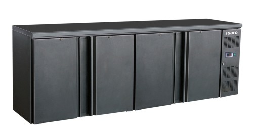 SARO Barkühler mit 4 Türen, Modell BC 4100 - Material: (Gehäuse) Stahl einbrennlackiert, schwarz; (Innenraum) Leichtmetall - 4 Türen,