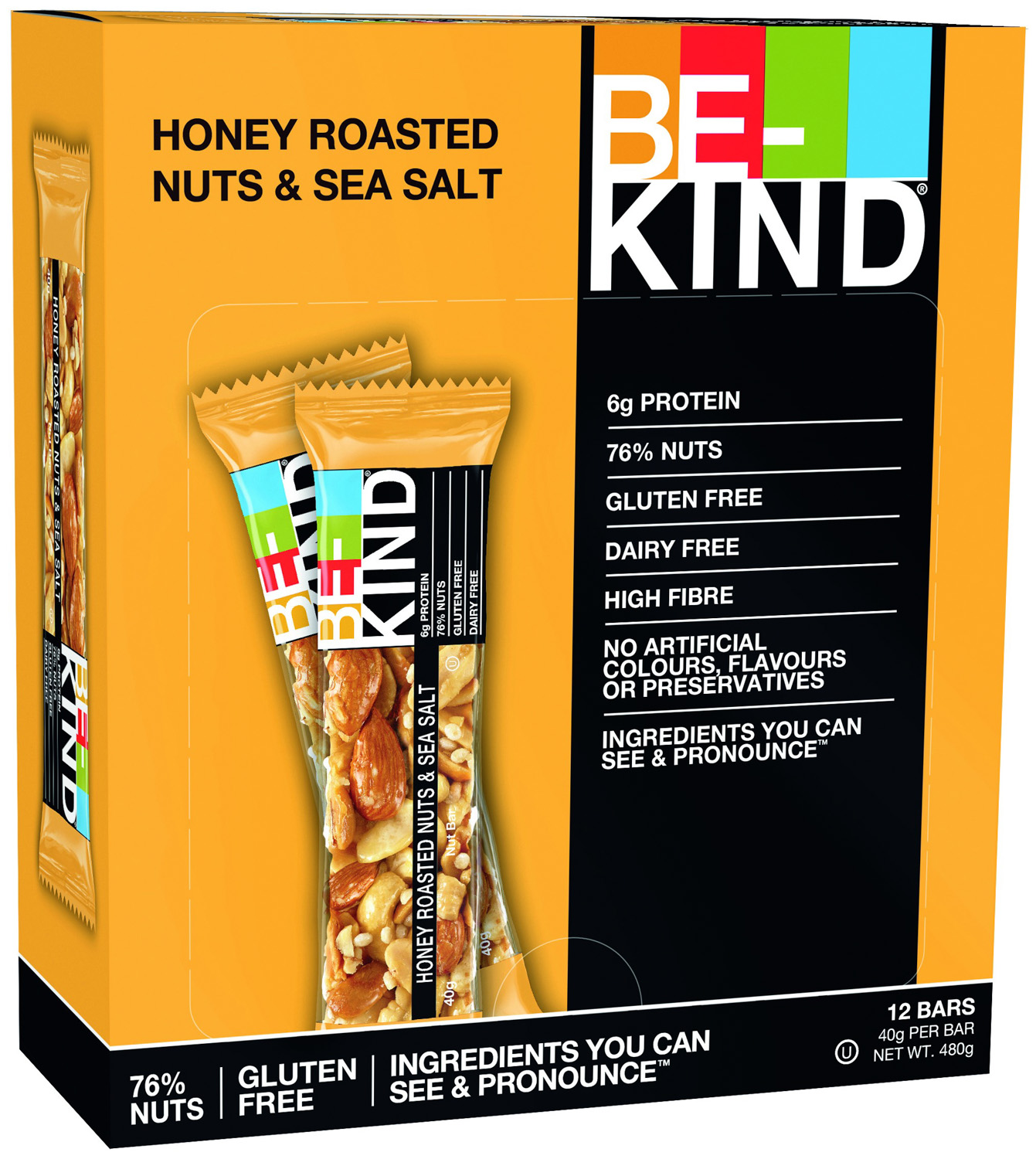 Be-Kind Honey Roasted Nuts & Sea Salt Riegel 40G