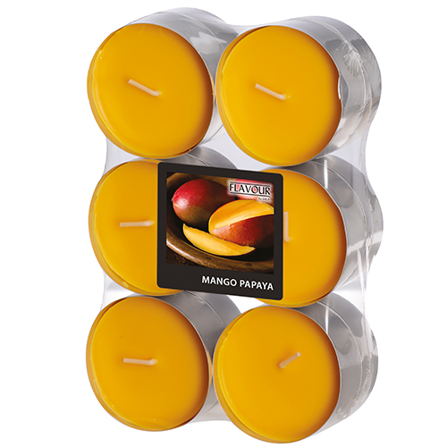 12 "Flavour by GALA" Maxi Duftlichte Ø 58 mm · 24 mm pfirsich - Mango-Papaya von Flavour by GALA