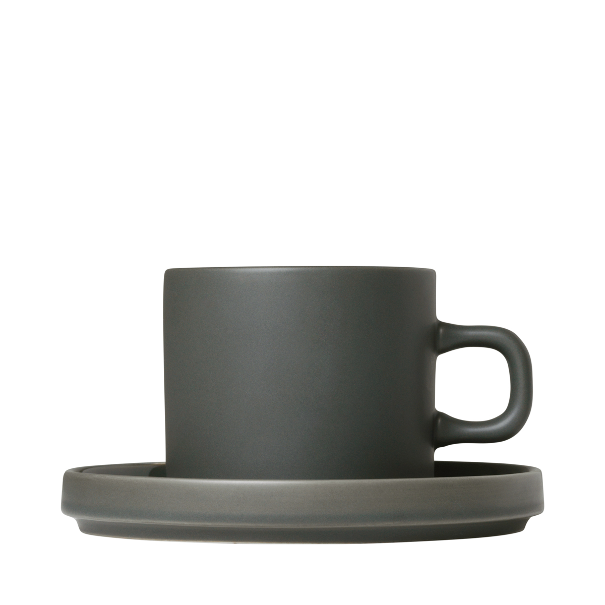 Set 2 Kaffeetassen -PILAR- Agave Green, 200 ml, Ø 8 cm, Ø 14,5 cm. Material: Keramik. Von Blomus.