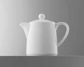 Kaffeekanne mit Deckel - Inhalt 0,30 ltr - Form PRIMAVERA - uni weiß