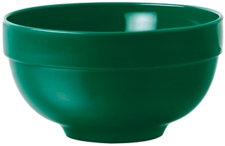 WACA Dessertschale aus Polypropylen in grün. Form: rund, mit hohem Rand. Durchmesser 13,5 cm, Kapazität: 0,45 l.