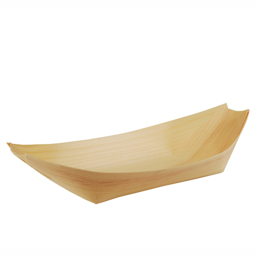50 Fingerfood - Schalen, Holz "pure" 25 cm x 10 cm "Schiffchen" von PAPSTAR