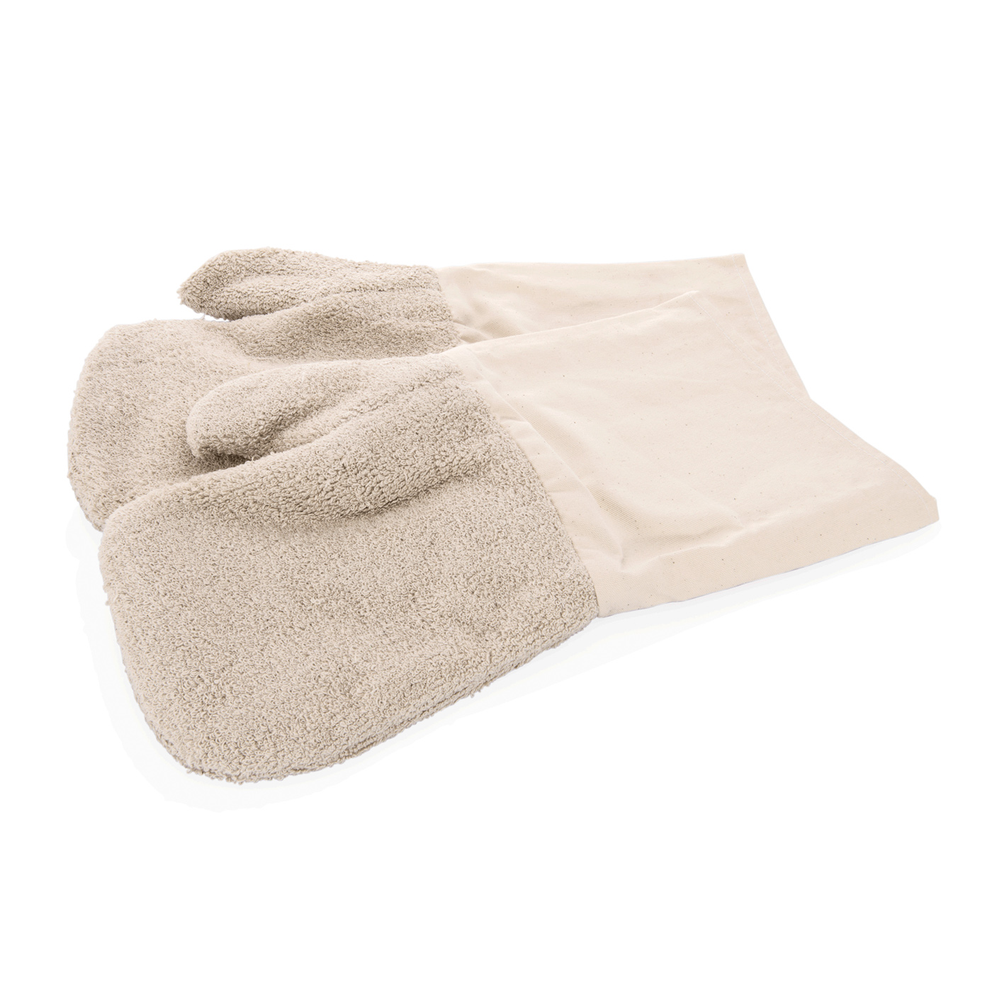 Hitzefausthandschuhe. Baumwolle. 2-teilig, temperaturbeständig bis 350 °C, waschbar bis