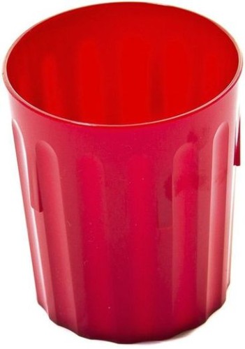 Roltex Trinkbecher mit Rillen und 220 ml Füllvermögen, rot