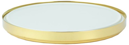 FRILICH UNISON Frischeplatte 400 mit Porzellanplatte (Ø 400mm), Gold Standfuß aus Edelstahl (24 Karat vergoldet und schutzlackiert)