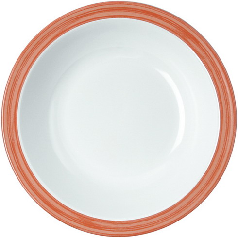 WACA Suppenteller BISTRO in weiß-orange, aus Melamin. Durchmesser: 20,5 cm. Kapazität: 0,6 l.