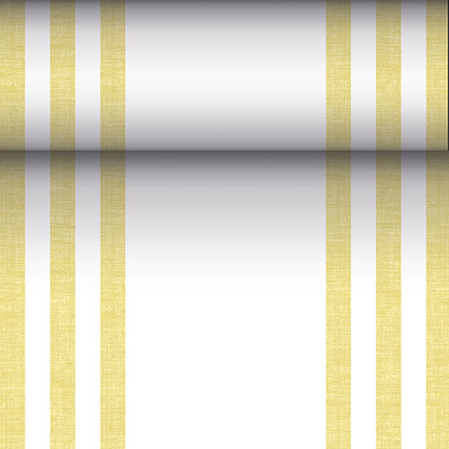 Tischläufer, stoffähnlich, PV-Tissue Mix "ROYAL Collection" 24 m x 40 cm gelb "Lines" von PAPSTAR