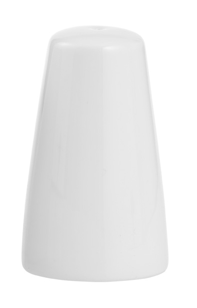 Pfefferstreuer AVENUE, Höhe 7,2 cm, von caterado, aus weißem Porzellan. Made in Europe.