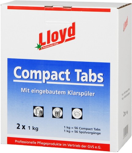 LLOYD COMPACT-TABS 20 gr. mit eing.Klarspüler! SUPER SPÜLERGEBNIS 112 TABS einzeln verpackt =1 Krt.