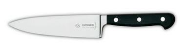 Giesser Kochmesser, breit, 15 cm Klinge, schwarzer Griff das klassische breite Messer mit hervorragender Gewichtsverteilung.