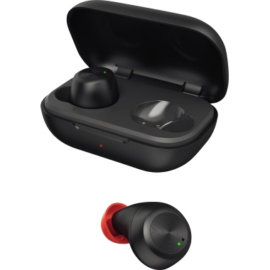 Hama Kopfhörer Spirit Chop In-Ear Smartphone 10m Akku inkl. Ladebox, 3 Paar Silikon-Ohrpolster (S/M/L), Micro-USB Ladekabel