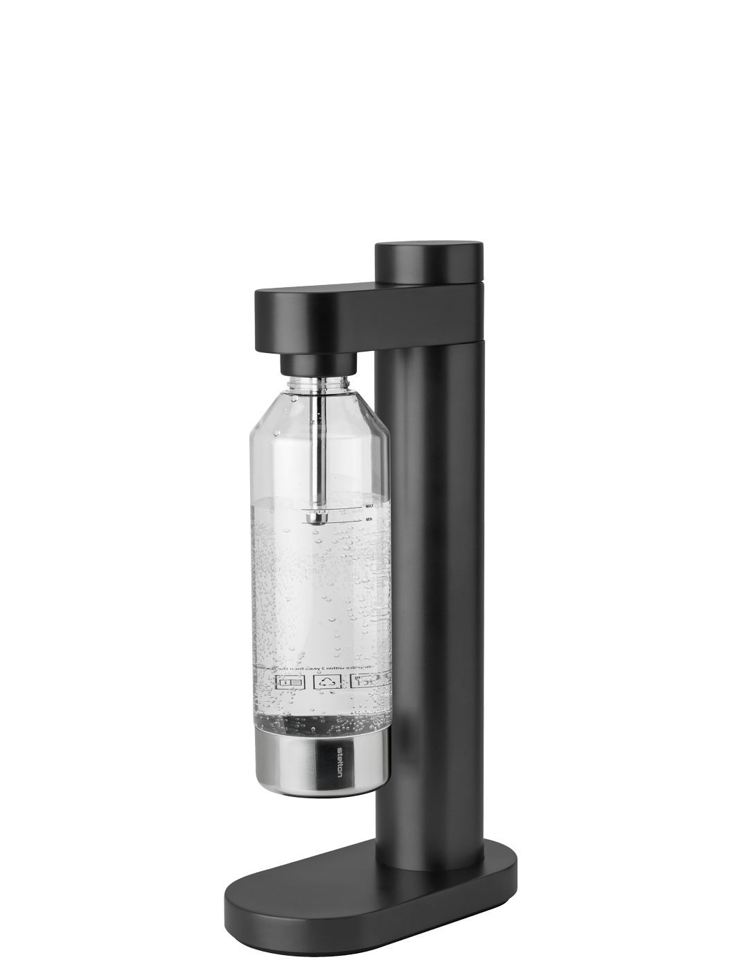 Brus Wassersprudler black metallic - Maße: 22 x 11,5 x 42 cm - von Stelton