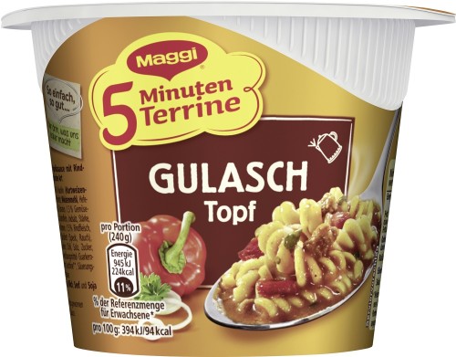 Maggi 5 Min Terrine Gulaschtopf, Suppe, 57G