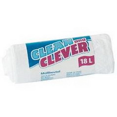 Clean  Clever Müllbeutel 18 ltr. Aus reißfestem Polyethylen, in der Farbe weiß, mit einem Volumen von 18 l, in der Abmessung 460 x