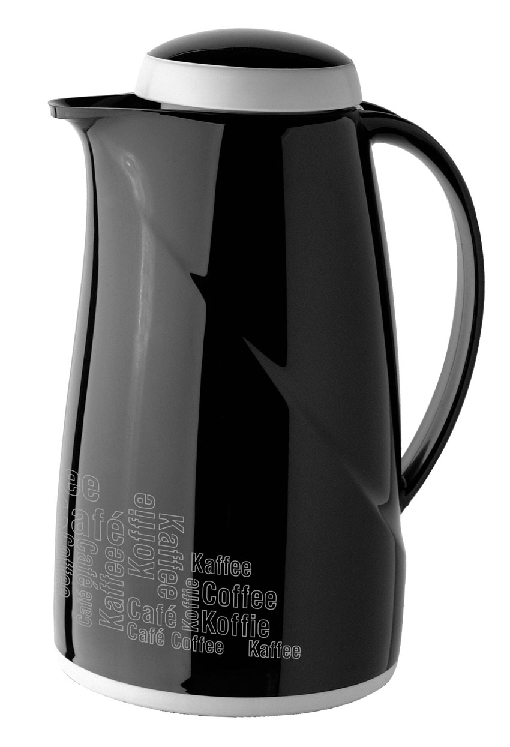 Helios Isolierkanne Wave COFFEEBREAK, Inhalt: 1,0Liter, Farbe: schwarz, mit Aufdruck >>Kaffee
