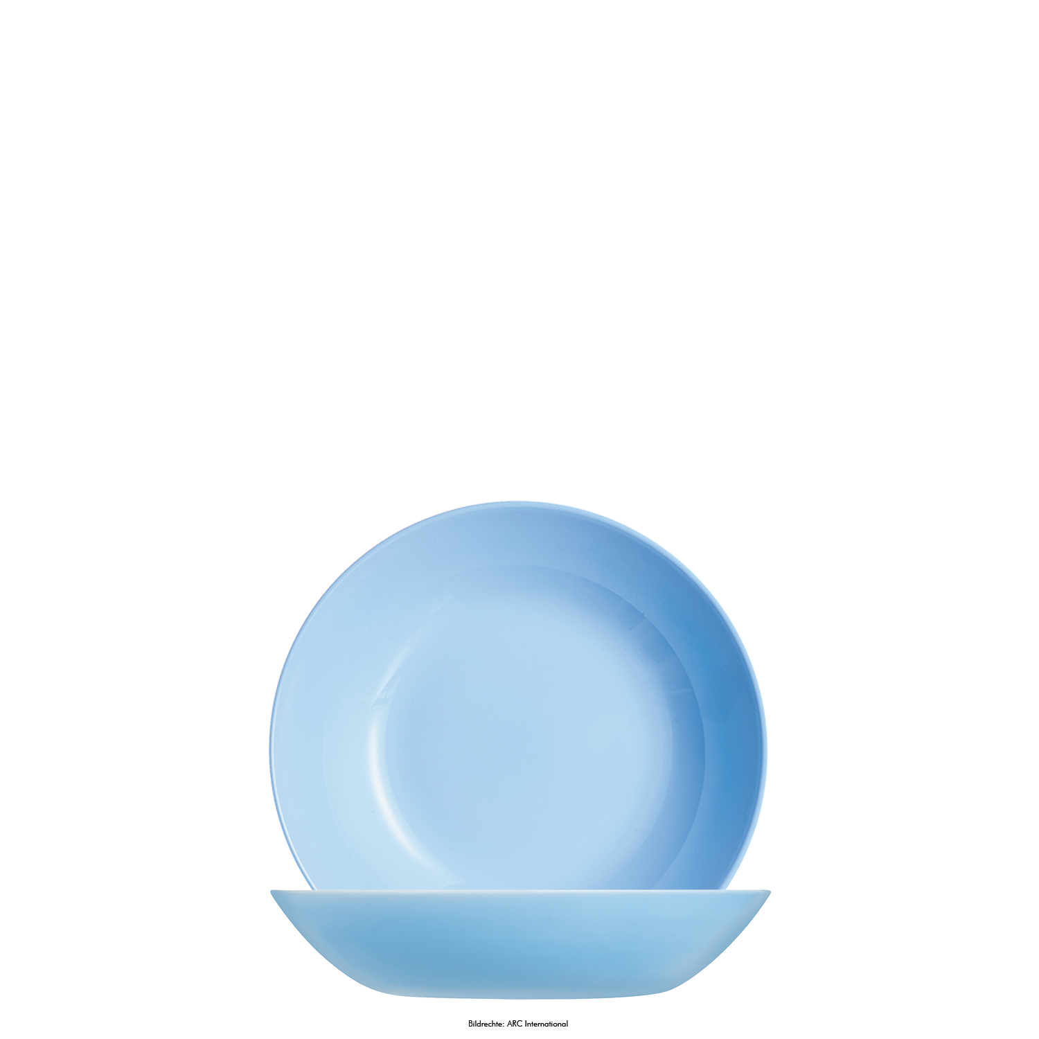 Suppenteller DIWALI tief mit 0,78l, 20cm, Farbe: hellblau, aus Opalglas (gehärtet), in Coupteller-Form, ohne breite "Fahne"