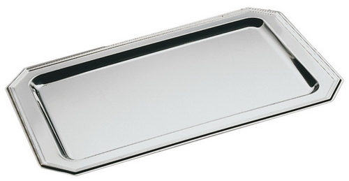 Tablett -ELEGANCE- 48 x 30 cm Edelstahl spülmaschinengeeignet stapelbar