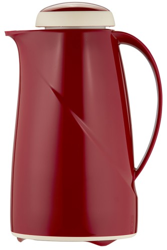 Helios Isolierkanne WAVE S+, Inhalt: 1,0 Liter, Farbe: rot, Kunststoff, Drehverschluß, Edelstahleinsatz, Höhe: 25,1 cm.