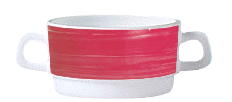 Suppenobertasse 32 cl stapelbar aus Opalglas Form Brush - Rot (Cherry) Arcoroc