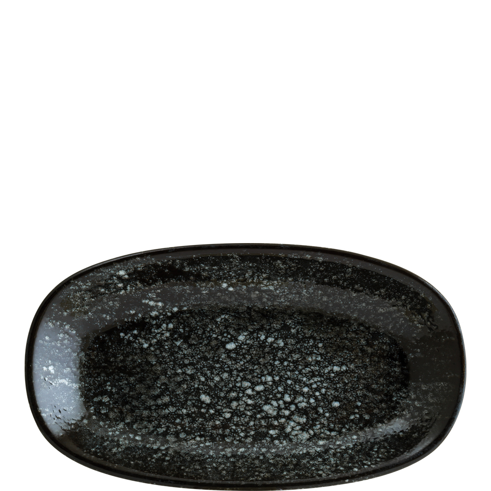 Bonna Cosmos Black Gourmet Platte oval 24x14cm, Envisio Digitaldruck, schwarz, Porzellan