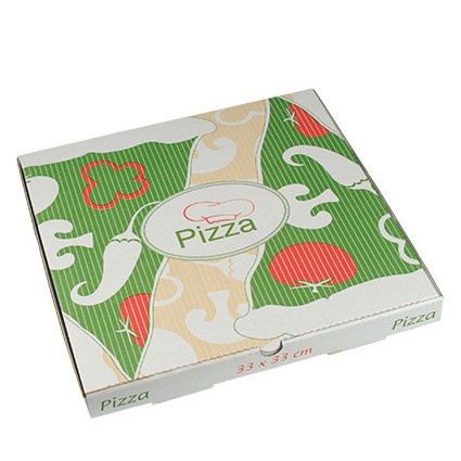 100 Pizzakartons, Cellulose "pure" eckig 33 cm x 33 cm x 3 cm von PAPSTAR