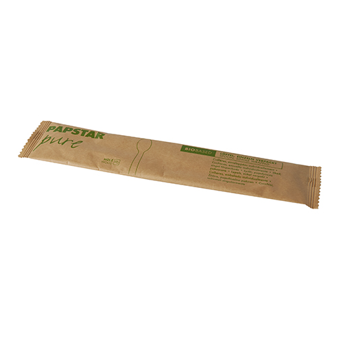 50 Löffel, Holz "pure" 16 cm einzeln verpackt in Papierbeutel von PAPSTAR