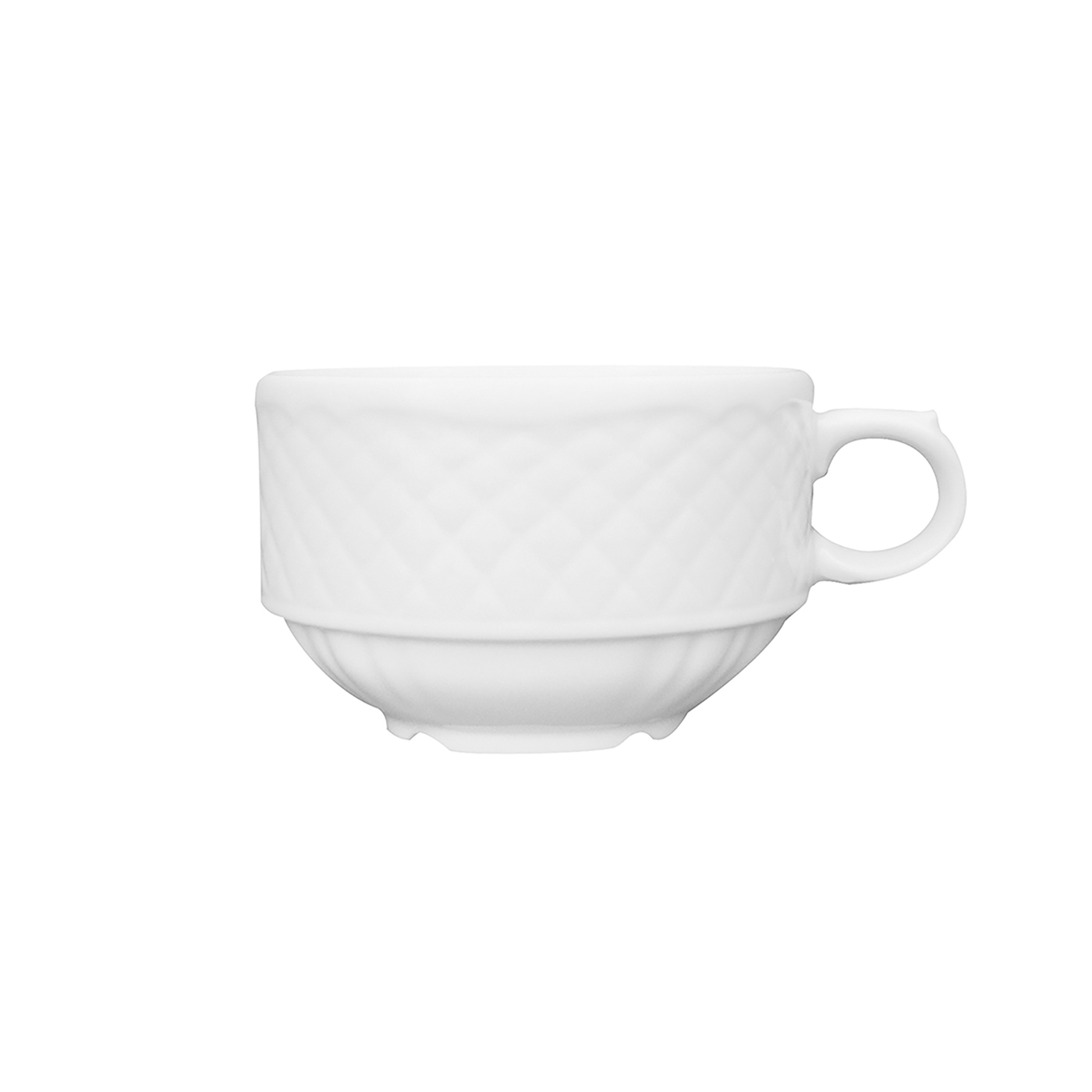 Kaffee-Obertasse - niedrige Form - Inhalt 0,18 ltr Form LA REINE - uni weiß - ohne Untertasse