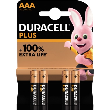 DURACELL Batterie Plus AAA/Micro LR03 Alkaline 1,5V 4 St./Pack.