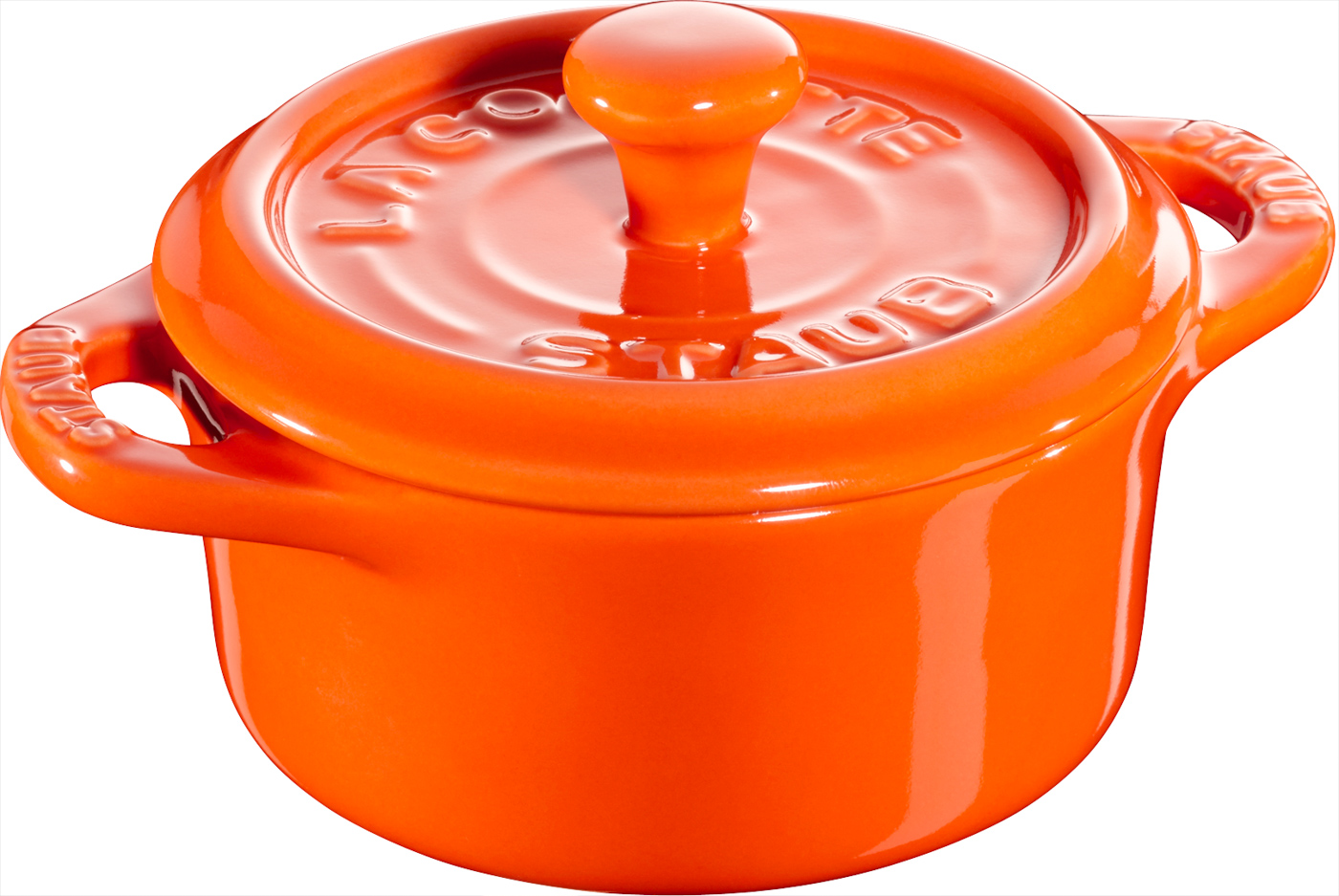 Mini Cocotte, 10 cm, Orange, rund, Keramik, Serie: Ceramique. Marke: Staub