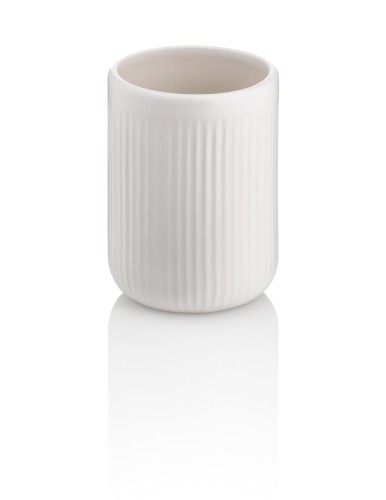 Kela Becher Adele aus Keramik, weiß, Höhe ca. 100mm, Ø 75mm