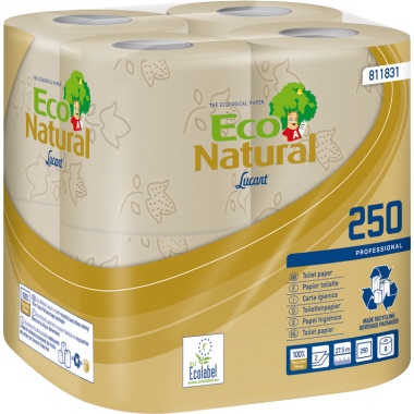 Eco Natural Toilettenpapier 2-lagig Papier havanna 250 Bl./Rl. 64 Rl./Pack.