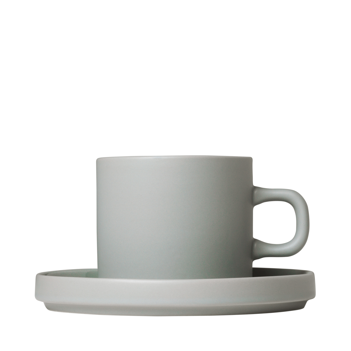 Set 2 Kaffeetassen -PILAR- Mirage Gray, 200 ml, Ø 8 cm, Ø 14,5 cm. Material: Keramik. Von Blomus.
