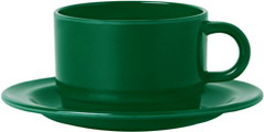 WACA Kaffeeuntertasse COLORA in grün, aus Melamin. Durchmesser: 14 cm.
