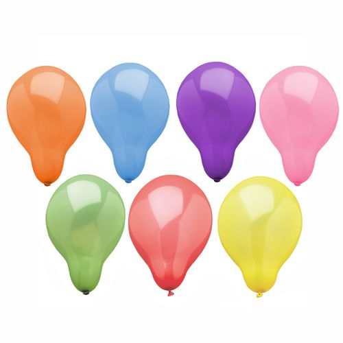 100 Luftballons rund Ø 19 cm farbig sortiert von PAPSTAR