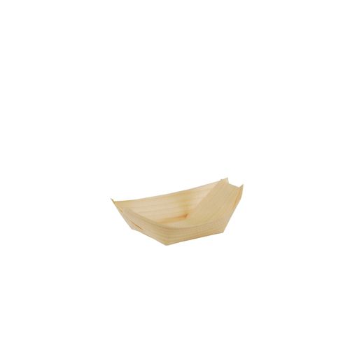12 Fingerfood - Schalen, Holz "pure" 8,5 cm x 5,5 cm "Schiffchen" von PAPSTAR
